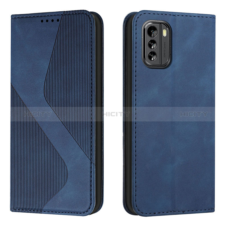 Coque Portefeuille Livre Cuir Etui Clapet H03X pour Nokia G60 5G Bleu Plus