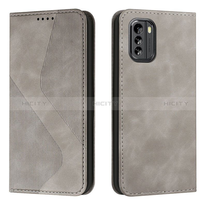 Coque Portefeuille Livre Cuir Etui Clapet H03X pour Nokia G60 5G Gris Plus