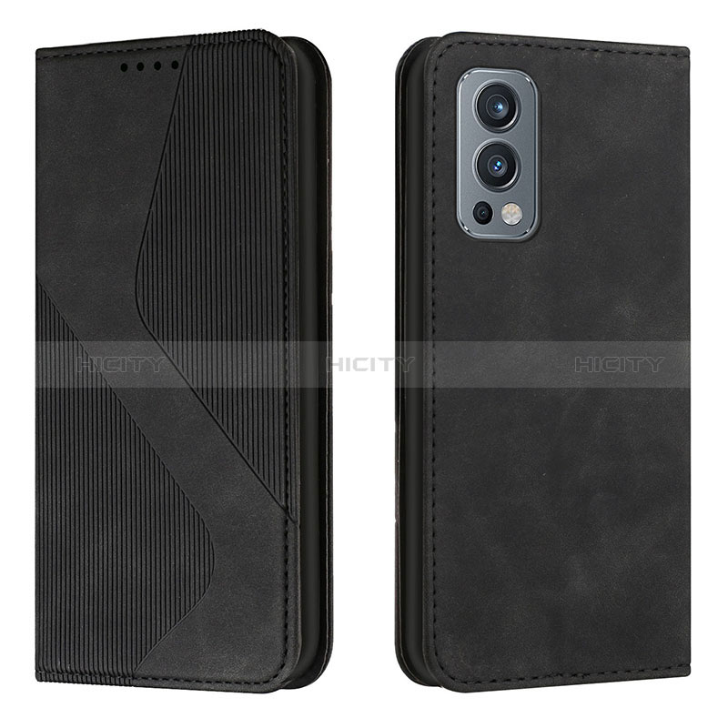 Coque Portefeuille Livre Cuir Etui Clapet H03X pour OnePlus Nord 2 5G Noir Plus