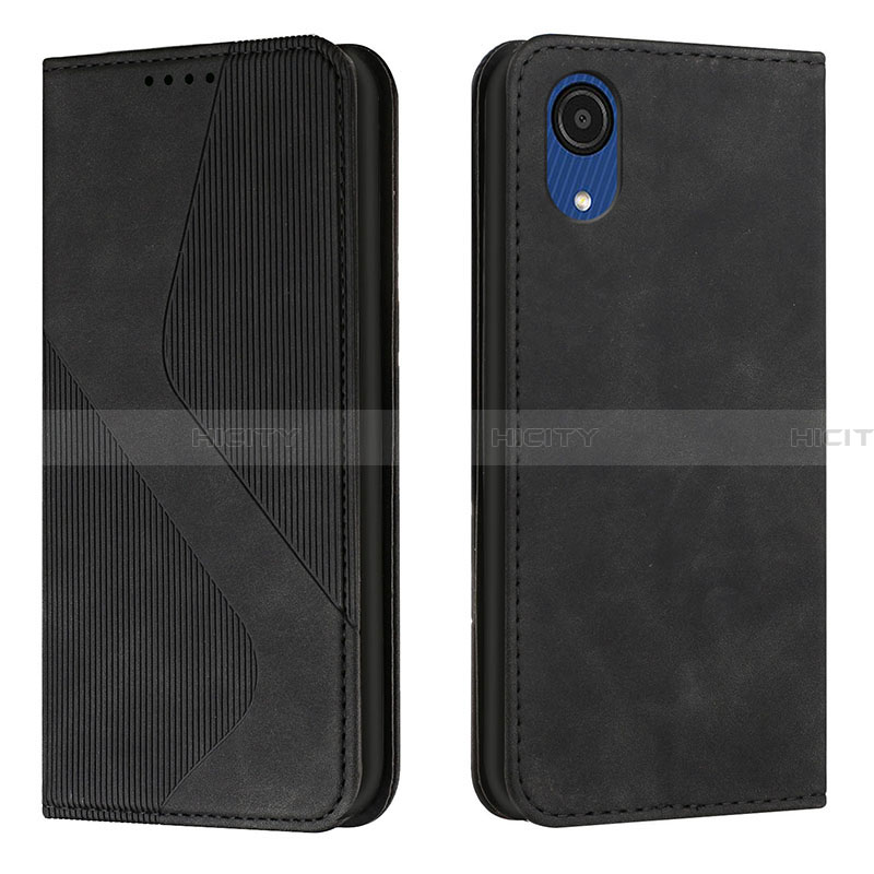 Coque Portefeuille Livre Cuir Etui Clapet H03X pour Samsung Galaxy A03 Core Noir Plus