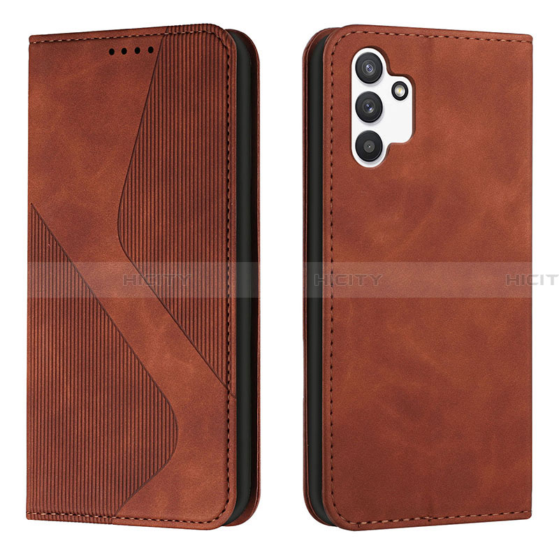 Coque Portefeuille Livre Cuir Etui Clapet H03X pour Samsung Galaxy A13 4G Marron Plus