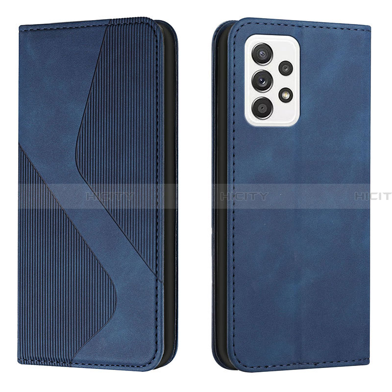 Coque Portefeuille Livre Cuir Etui Clapet H03X pour Samsung Galaxy A33 5G Bleu Plus