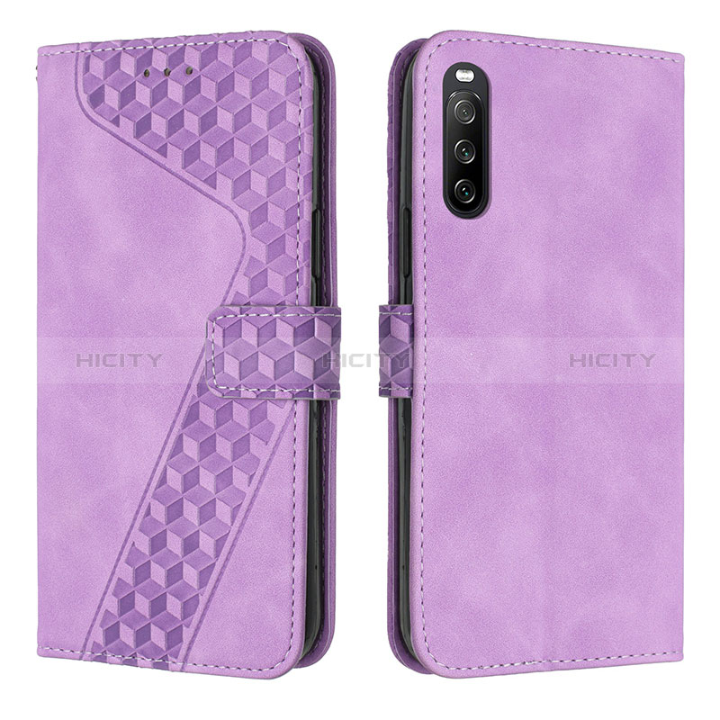 Coque Portefeuille Livre Cuir Etui Clapet H03X pour Sony Xperia 10 IV SO-52C Violet Plus