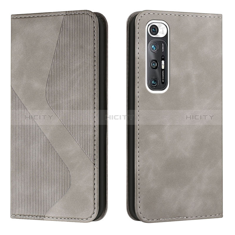 Coque Portefeuille Livre Cuir Etui Clapet H03X pour Xiaomi Mi 10S 5G Gris Plus