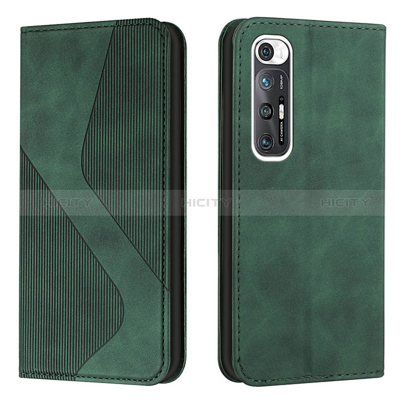 Coque Portefeuille Livre Cuir Etui Clapet H03X pour Xiaomi Mi 10S 5G Vert Plus