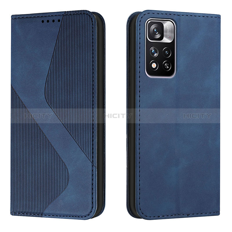 Coque Portefeuille Livre Cuir Etui Clapet H03X pour Xiaomi Mi 11i 5G (2022) Bleu Plus