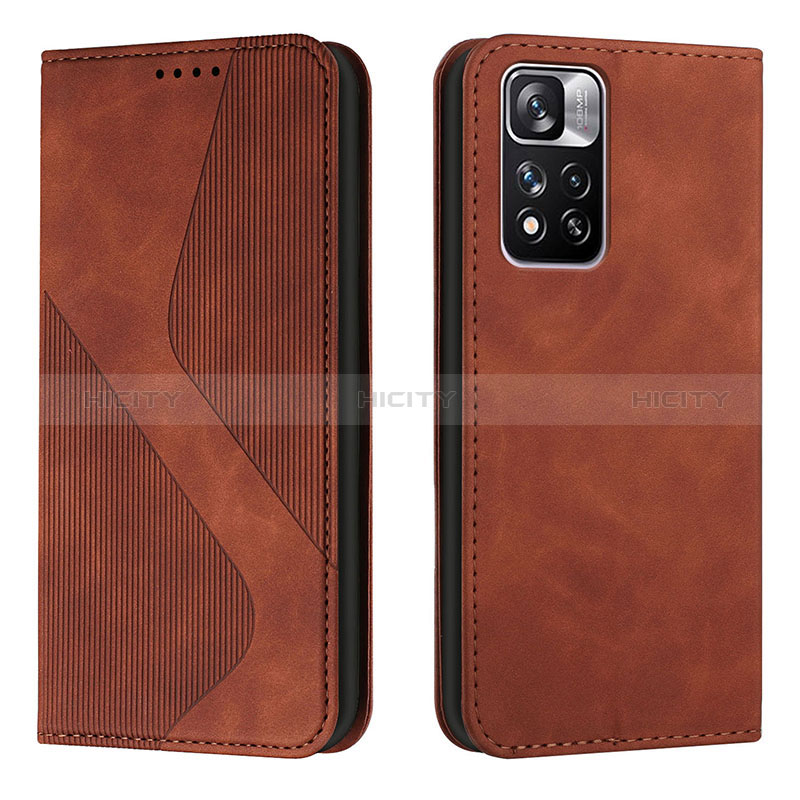 Coque Portefeuille Livre Cuir Etui Clapet H03X pour Xiaomi Mi 11i 5G (2022) Marron Plus