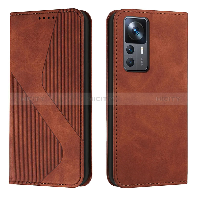 Coque Portefeuille Livre Cuir Etui Clapet H03X pour Xiaomi Mi 12T 5G Marron Plus