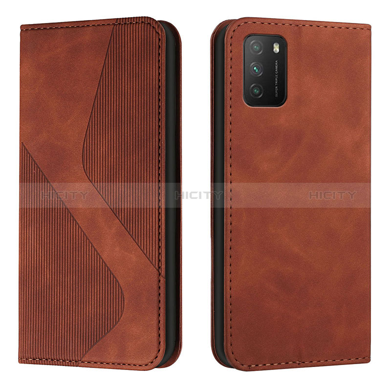 Coque Portefeuille Livre Cuir Etui Clapet H03X pour Xiaomi Poco M3 Marron Plus