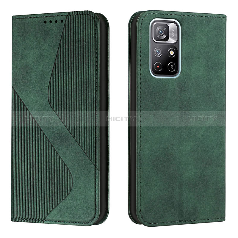 Coque Portefeuille Livre Cuir Etui Clapet H03X pour Xiaomi Poco M4 Pro 5G Vert Plus