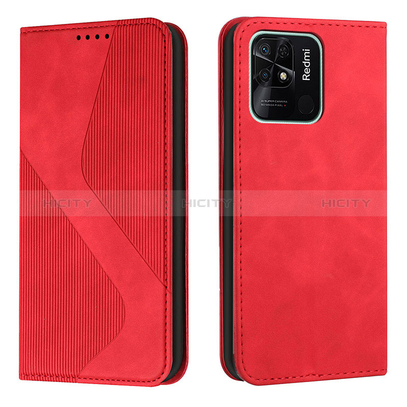 Coque Portefeuille Livre Cuir Etui Clapet H03X pour Xiaomi Redmi 10 Power Rouge Plus