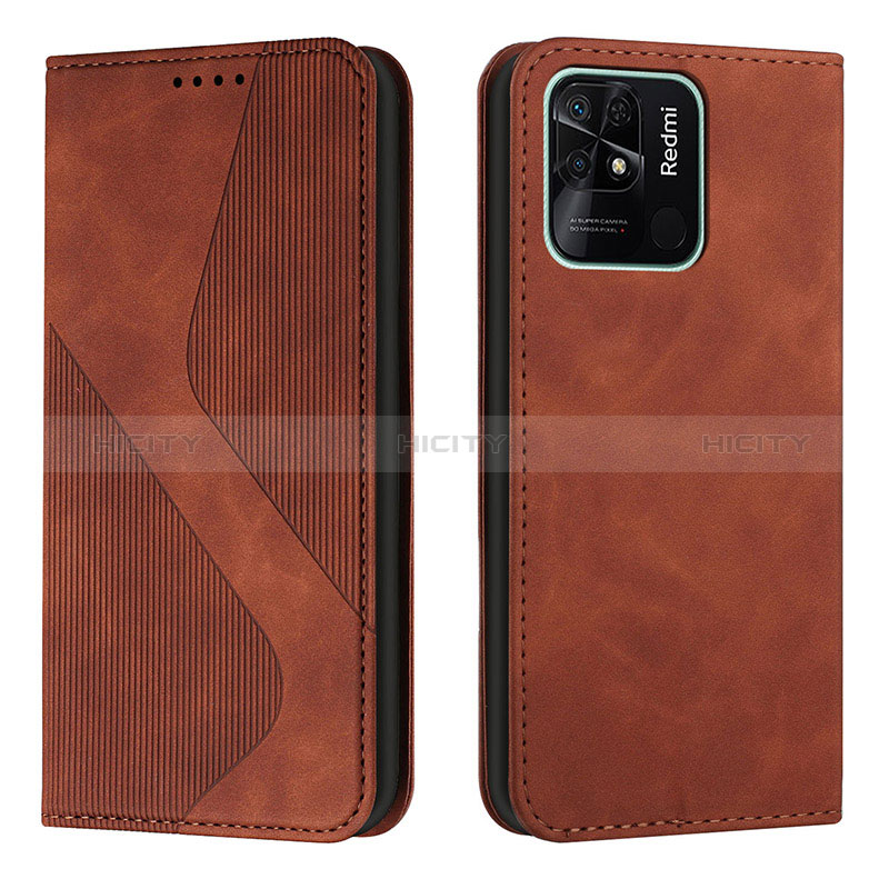 Coque Portefeuille Livre Cuir Etui Clapet H03X pour Xiaomi Redmi 10C 4G Marron Plus