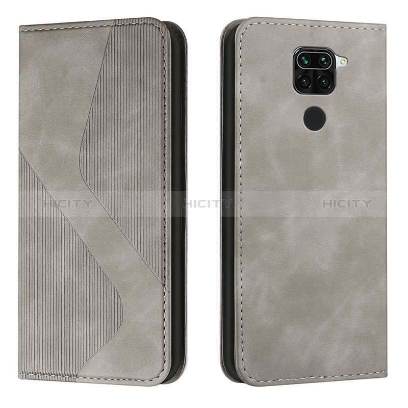 Coque Portefeuille Livre Cuir Etui Clapet H03X pour Xiaomi Redmi 10X 4G Gris Plus