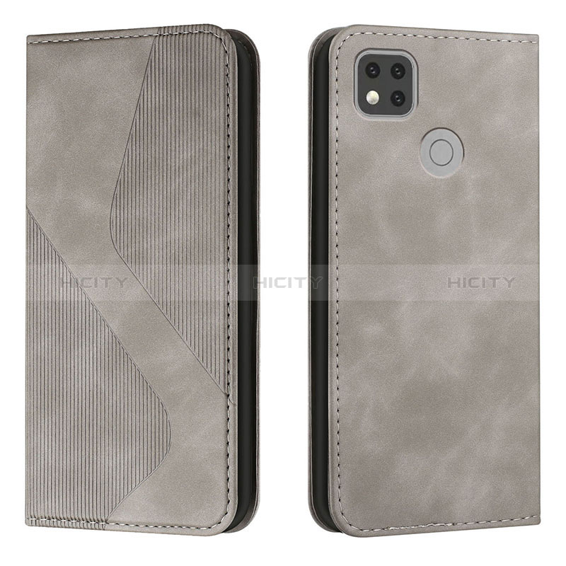 Coque Portefeuille Livre Cuir Etui Clapet H03X pour Xiaomi Redmi 9 Activ Gris Plus