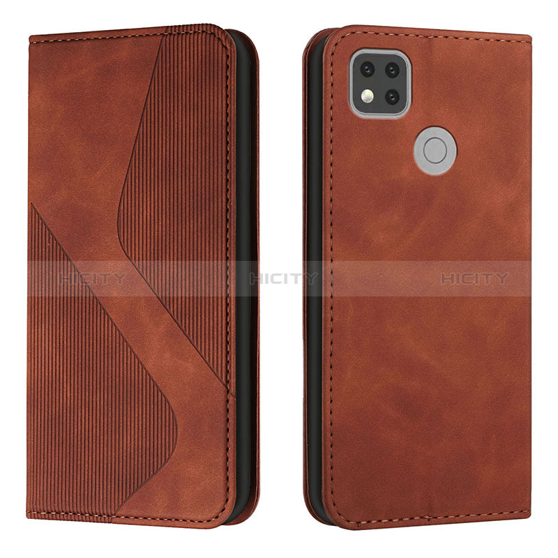 Coque Portefeuille Livre Cuir Etui Clapet H03X pour Xiaomi Redmi 9 Activ Marron Plus