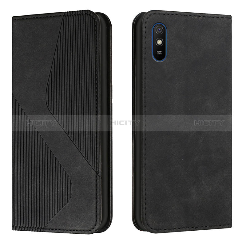 Coque Portefeuille Livre Cuir Etui Clapet H03X pour Xiaomi Redmi 9A Noir Plus