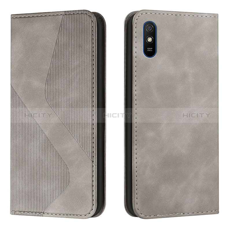 Coque Portefeuille Livre Cuir Etui Clapet H03X pour Xiaomi Redmi 9i Gris Plus