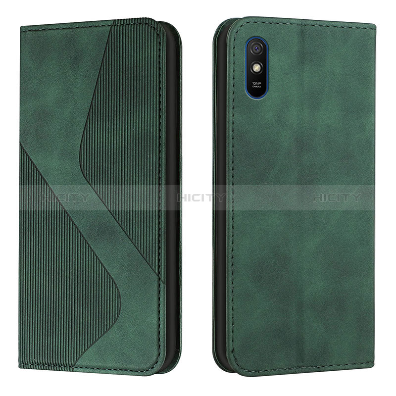 Coque Portefeuille Livre Cuir Etui Clapet H03X pour Xiaomi Redmi 9i Vert Plus