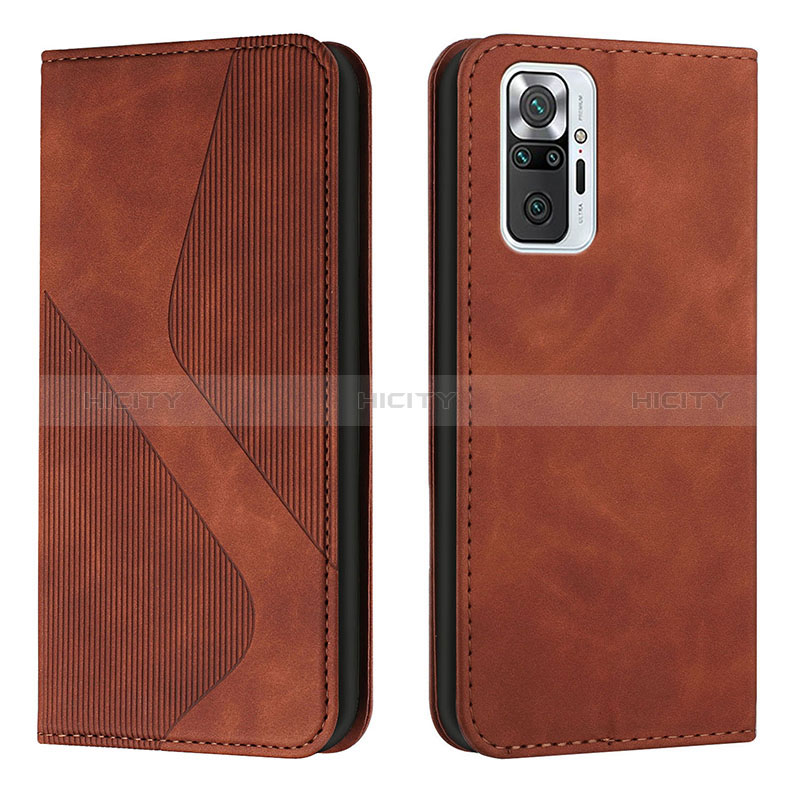 Coque Portefeuille Livre Cuir Etui Clapet H03X pour Xiaomi Redmi Note 10 Pro Max Marron Plus