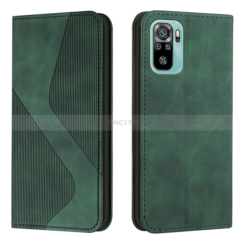 Coque Portefeuille Livre Cuir Etui Clapet H03X pour Xiaomi Redmi Note 10S 4G Vert Plus