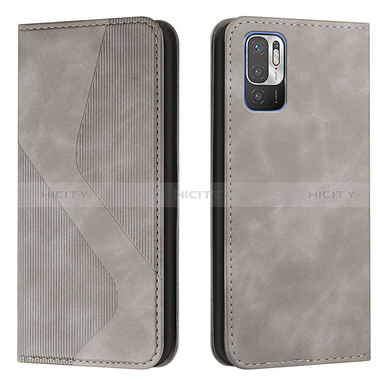 Coque Portefeuille Livre Cuir Etui Clapet H03X pour Xiaomi Redmi Note 10T 5G Gris Plus