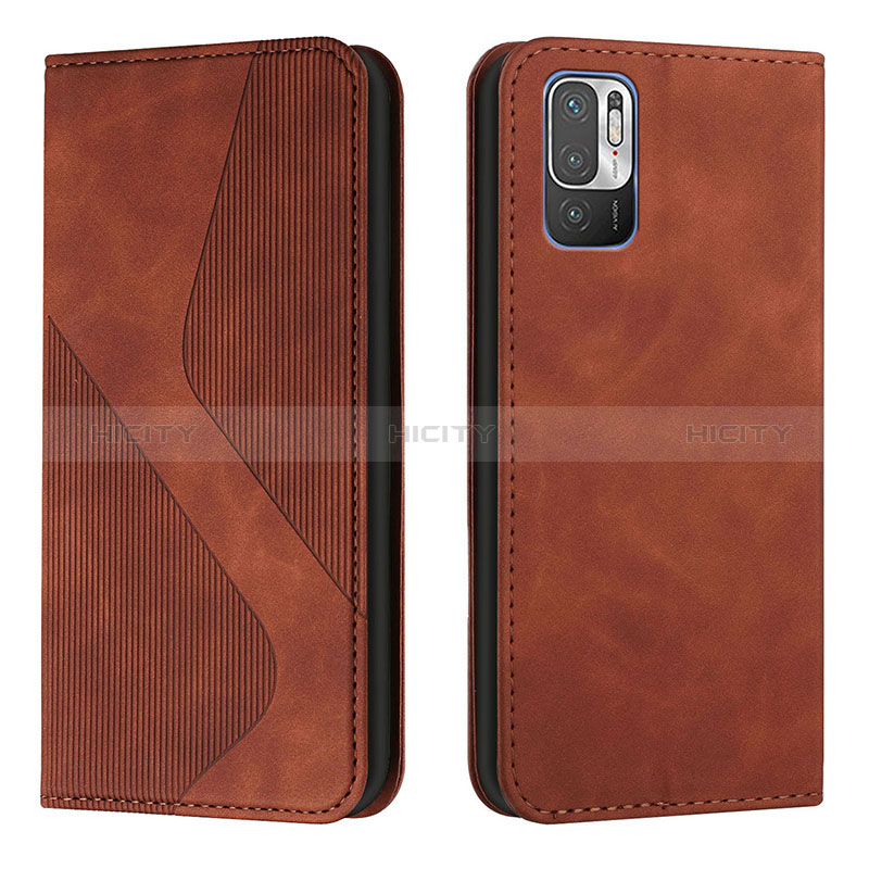 Coque Portefeuille Livre Cuir Etui Clapet H03X pour Xiaomi Redmi Note 10T 5G Marron Plus