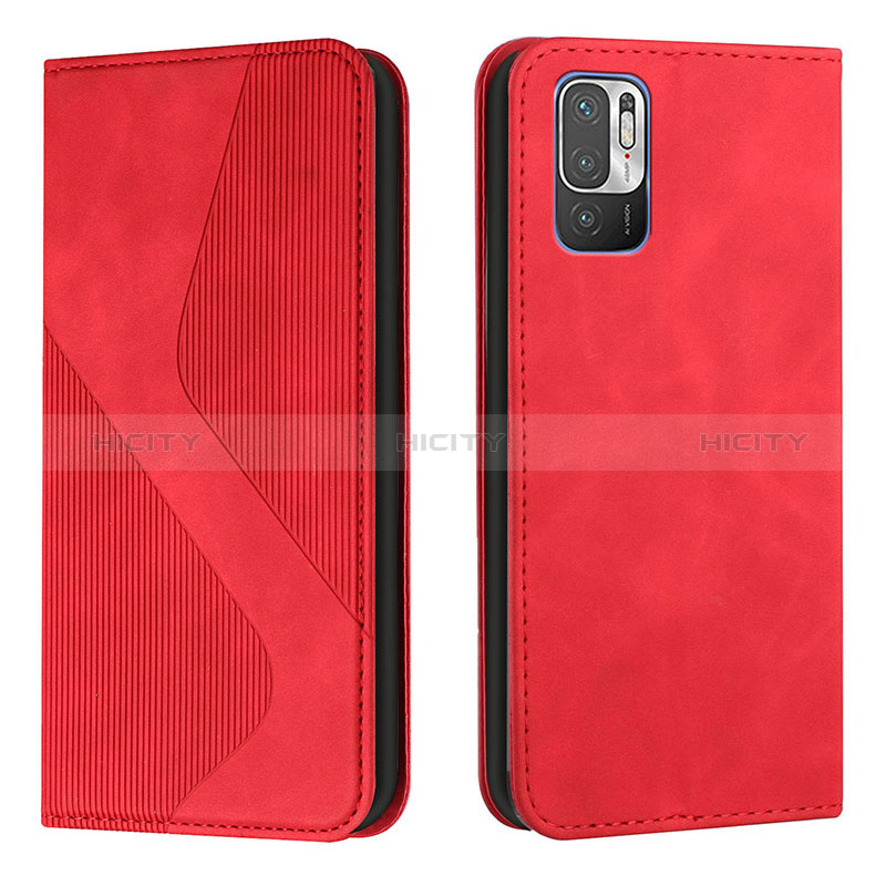 Coque Portefeuille Livre Cuir Etui Clapet H03X pour Xiaomi Redmi Note 10T 5G Rouge Plus