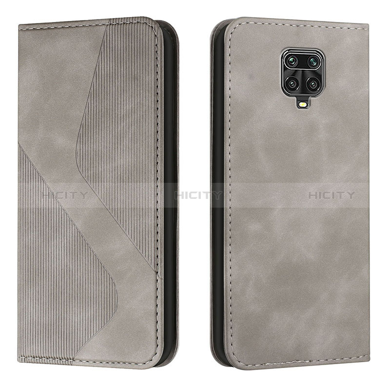 Coque Portefeuille Livre Cuir Etui Clapet H03X pour Xiaomi Redmi Note 9 Pro Max Gris Plus