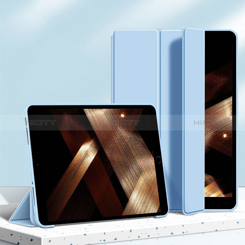 Coque Portefeuille Livre Cuir Etui Clapet H04 pour Apple iPad 10.2 (2019) Bleu Plus