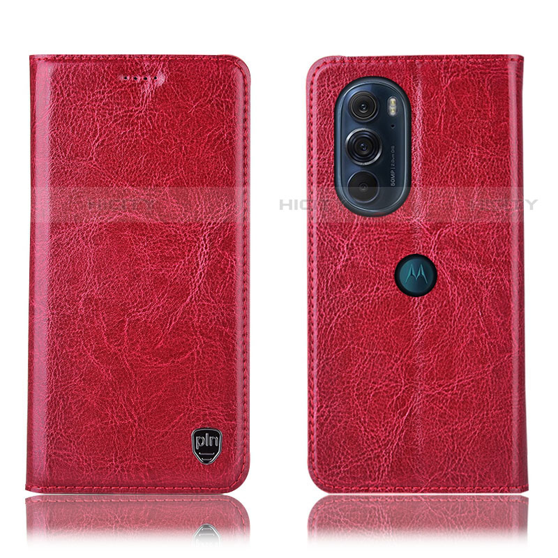 Coque Portefeuille Livre Cuir Etui Clapet H04P pour Motorola Moto Edge X30 5G Rouge Plus