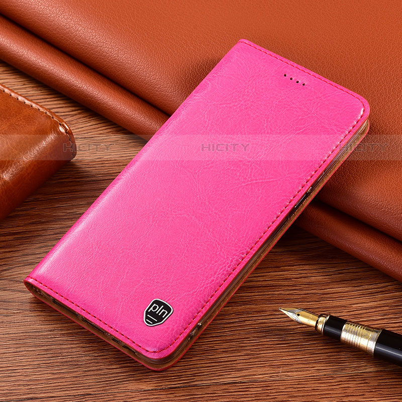 Coque Portefeuille Livre Cuir Etui Clapet H04P pour Motorola Moto G Play Gen 2 Rose Rouge Plus