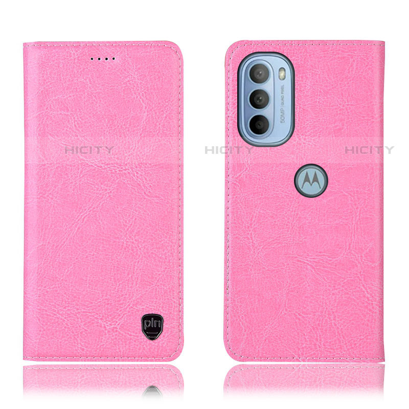 Coque Portefeuille Livre Cuir Etui Clapet H04P pour Motorola Moto G31 Rose Plus