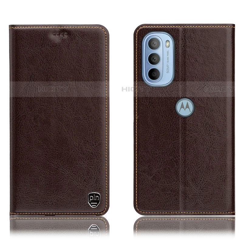 Coque Portefeuille Livre Cuir Etui Clapet H04P pour Motorola Moto G41 Marron Plus