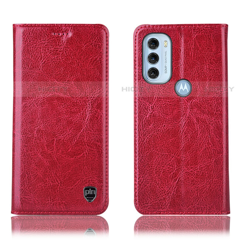 Coque Portefeuille Livre Cuir Etui Clapet H04P pour Motorola Moto G71 5G Rouge Plus