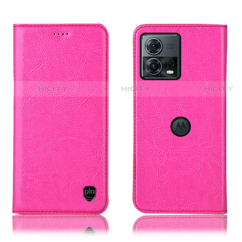 Coque Portefeuille Livre Cuir Etui Clapet H04P pour Motorola Moto S30 Pro 5G Rose Rouge Plus