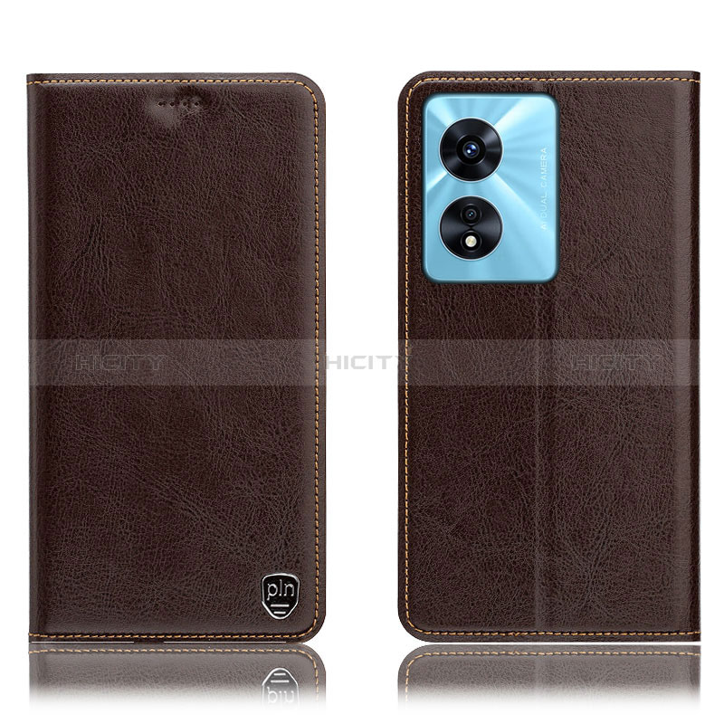 Coque Portefeuille Livre Cuir Etui Clapet H04P pour Oppo A1 Pro 5G Marron Plus