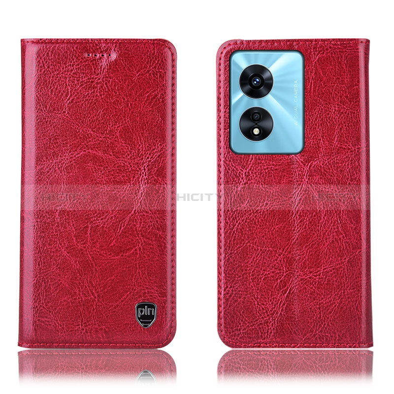 Coque Portefeuille Livre Cuir Etui Clapet H04P pour Oppo A38 Rouge Plus