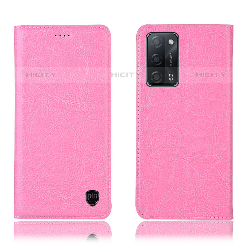 Coque Portefeuille Livre Cuir Etui Clapet H04P pour Oppo A53s 5G Rose Plus