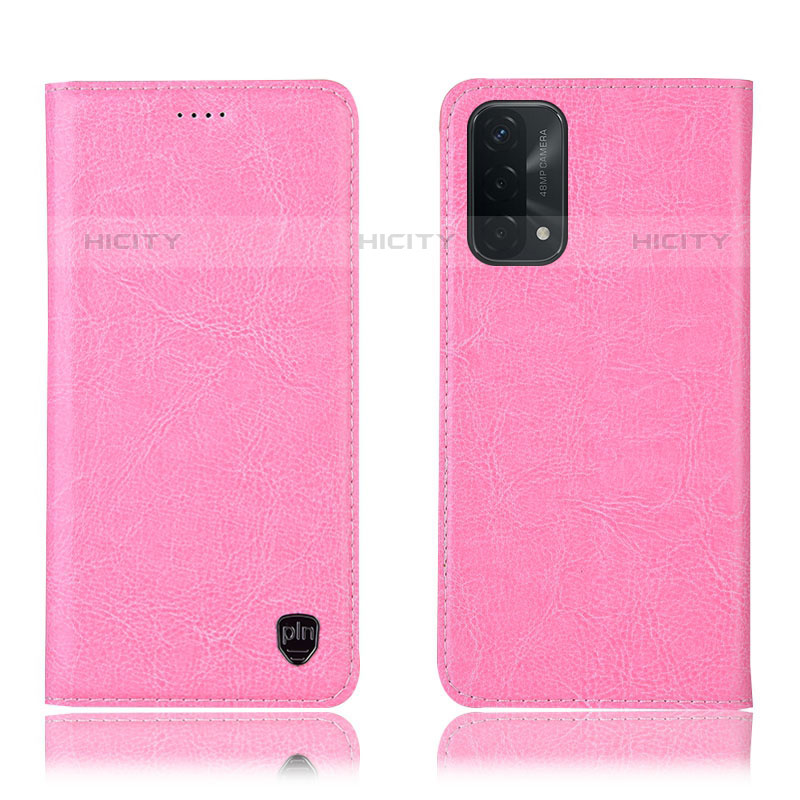 Coque Portefeuille Livre Cuir Etui Clapet H04P pour Oppo A93 5G Rose Plus