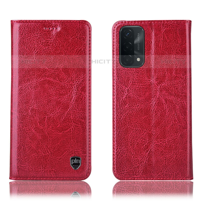 Coque Portefeuille Livre Cuir Etui Clapet H04P pour Oppo A93 5G Rouge Plus