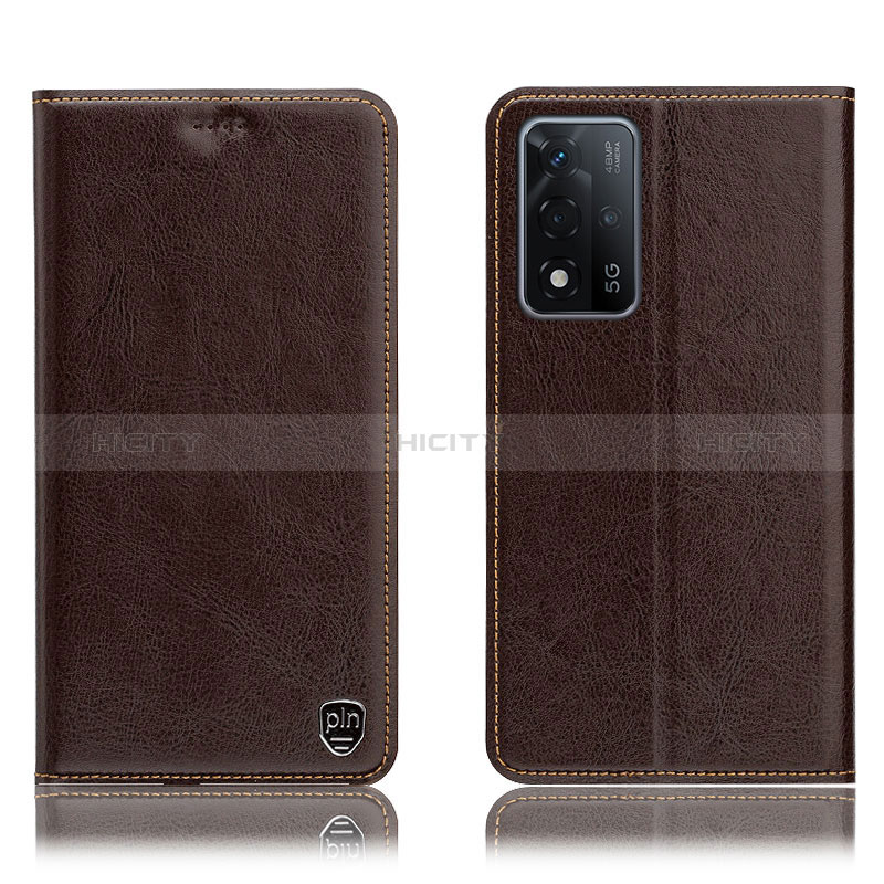 Coque Portefeuille Livre Cuir Etui Clapet H04P pour Oppo A93s 5G Marron Plus