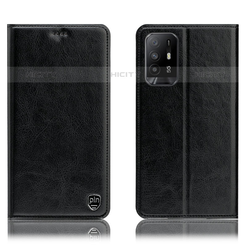 Coque Portefeuille Livre Cuir Etui Clapet H04P pour Oppo A95 5G Noir Plus