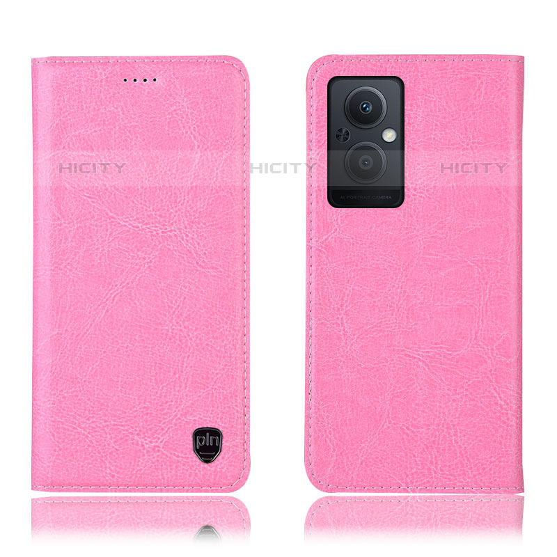 Coque Portefeuille Livre Cuir Etui Clapet H04P pour Oppo F21 Pro 5G Rose Plus