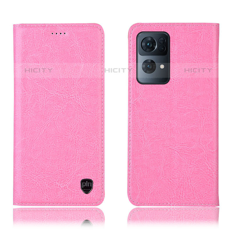 Coque Portefeuille Livre Cuir Etui Clapet H04P pour Oppo Reno7 Pro 5G Rose Plus