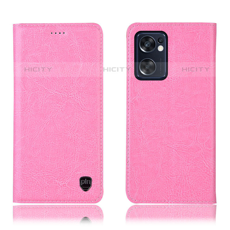 Coque Portefeuille Livre Cuir Etui Clapet H04P pour Oppo Reno7 SE 5G Rose Plus