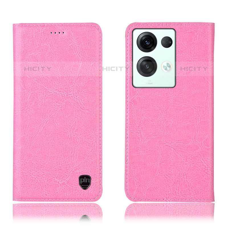 Coque Portefeuille Livre Cuir Etui Clapet H04P pour Oppo Reno8 Pro 5G Rose Plus