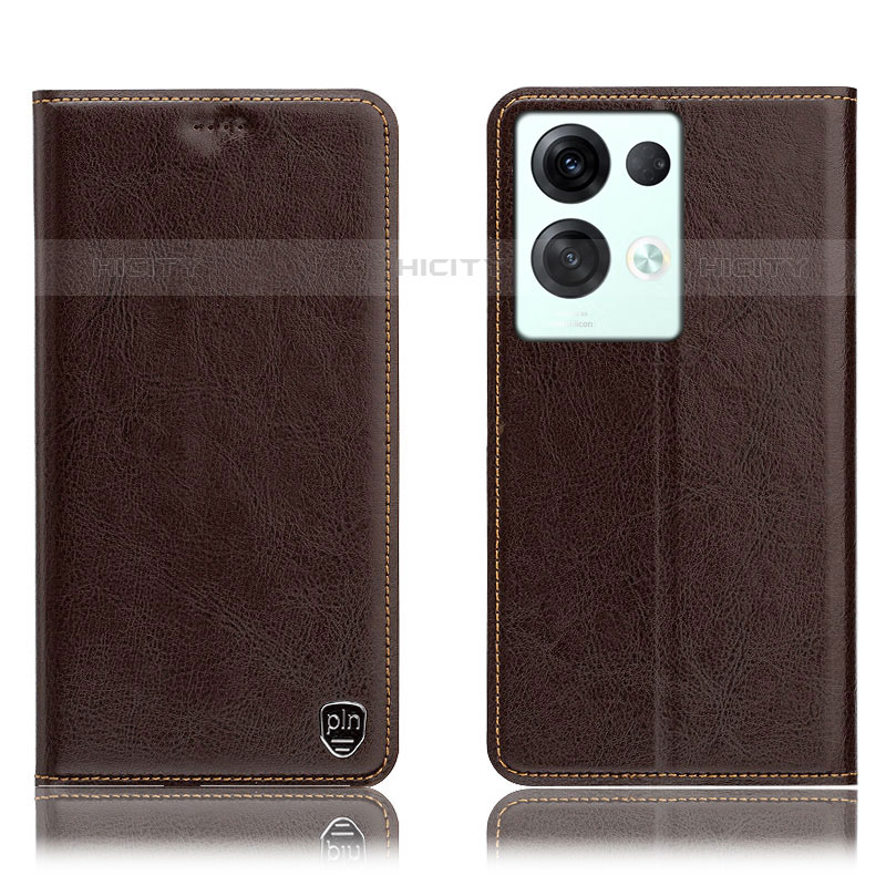 Coque Portefeuille Livre Cuir Etui Clapet H04P pour Oppo Reno8 Pro+ Plus 5G Marron Plus