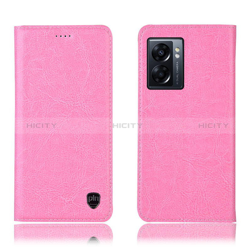 Coque Portefeuille Livre Cuir Etui Clapet H04P pour Realme Q5i 5G Rose Plus