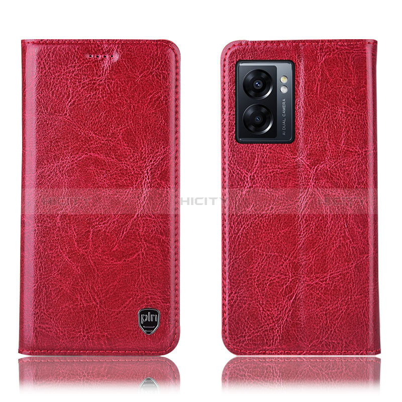 Coque Portefeuille Livre Cuir Etui Clapet H04P pour Realme V23 5G Rouge Plus