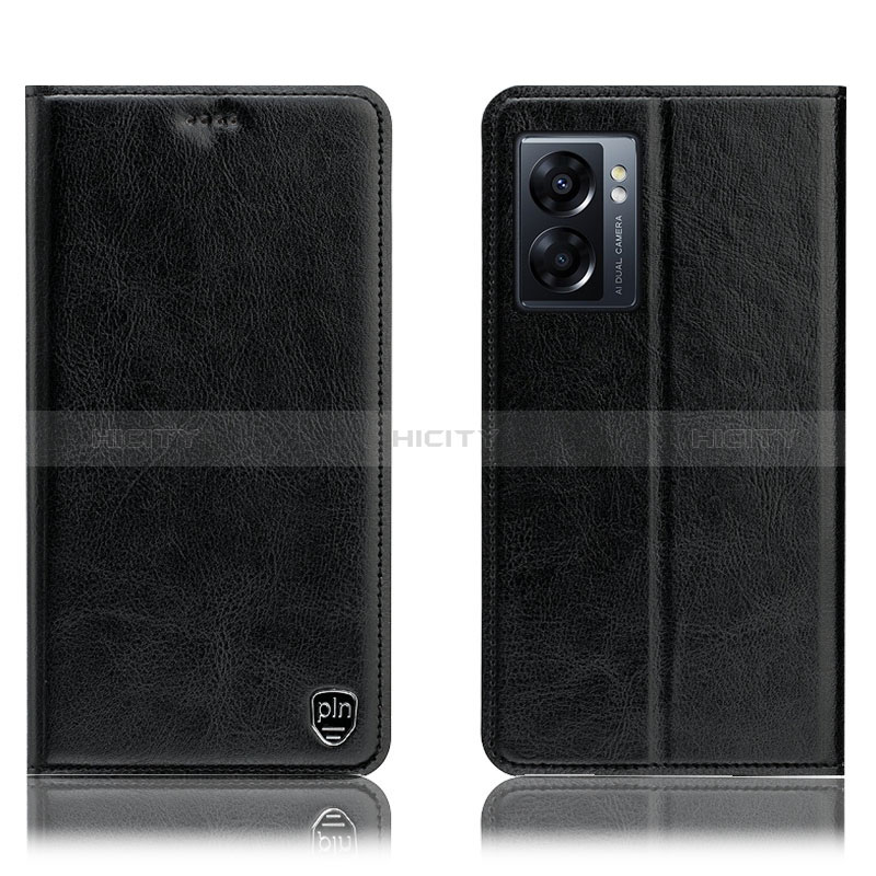 Coque Portefeuille Livre Cuir Etui Clapet H04P pour Realme V23i 5G Noir Plus